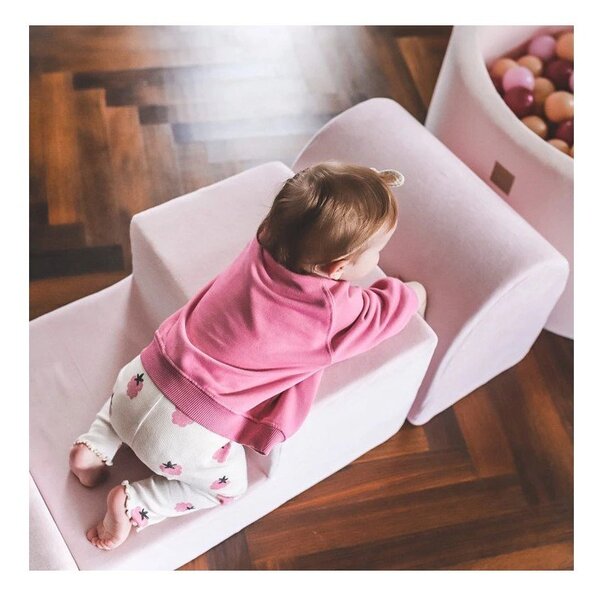 Sivé zamatové penové ihrisko 4 ks výška 30 cm 225x90 cm Montessori – Meowbaby