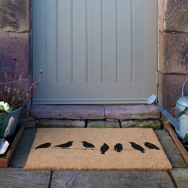 Rohožka z kokosového vlákna 40x60 cm Birds On a Wire – Artsy Doormats