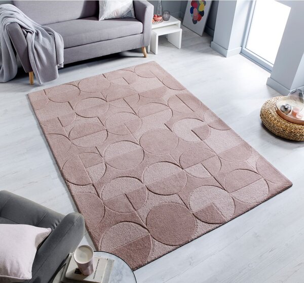 Ružový koberec z vlny Flair Rugs Gigi, 120 × 170 cm