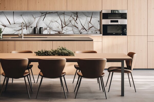 DIMEX | Dibond doska za kuchynskú linku | DBW-26060-050 Páperie púpavy | 260 x 60 cm