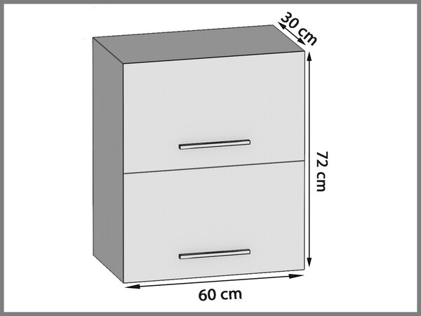 Kuchynská skrinka Belini horná 60 cm biely lesk