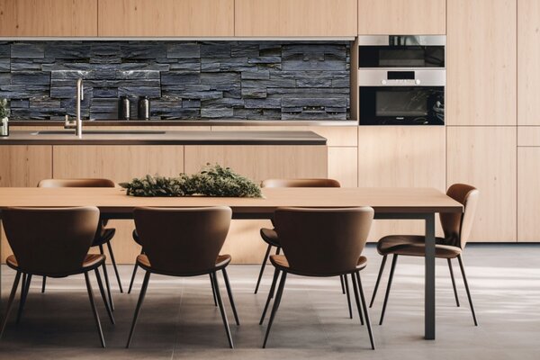 DIMEX | Dibond doska za kuchynskú linku | DBW-26060-248 Bridlicový kamenný múr | 260 x 60 cm