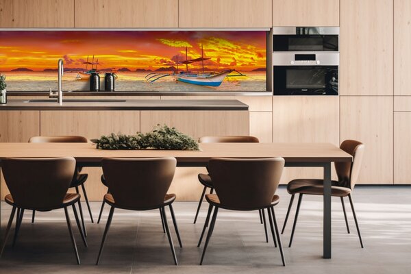 DIMEX | Dibond doska za kuchynskú linku | DBW-26060-014 Loď | 260 x 60 cm