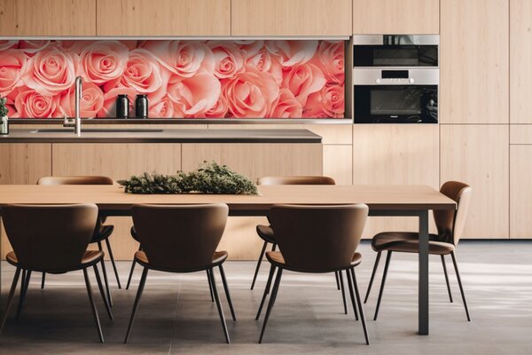 DIMEX | Dibond doska za kuchynskú linku | DBW-26060-052 Ruže | 260 x 60 cm