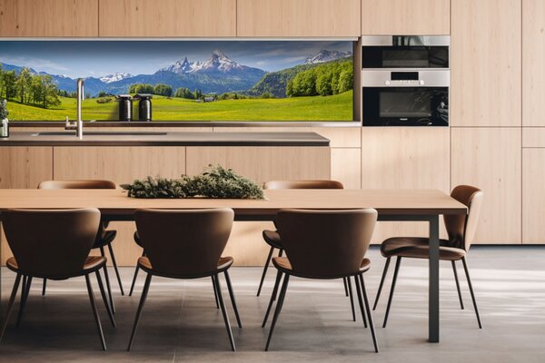 DIMEX | Dibond doska za kuchynskú linku | DBW-26060-135 Alpský pohľad | 260 x 60 cm