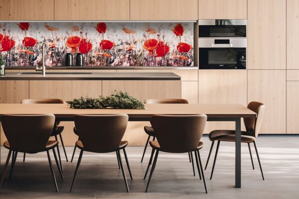 DIMEX | Dibond doska za kuchynskú linku | DBW-26060-171 Vlčí mak | 260 x 60 cm