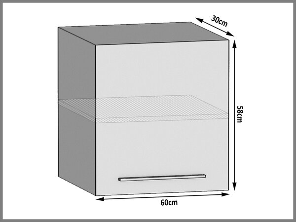 Kuchynská skrinka Belini horná 60 cm šedý mat