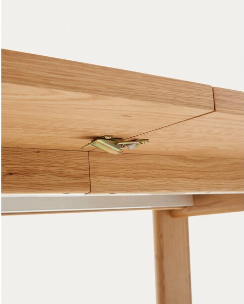 Rozkladací jedálenský stôl s prídavnou doskou s doskou v dubovom dekore 95x200 cm Arlen – Kave Home