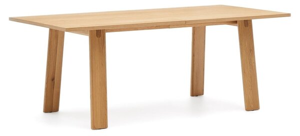 Rozkladací jedálenský stôl s prídavnou doskou s doskou v dubovom dekore 95x200 cm Arlen – Kave Home