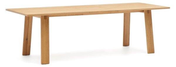 Rozkladací jedálenský stôl s prídavnou doskou s doskou v dubovom dekore 95x200 cm Arlen – Kave Home
