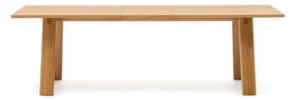 Rozkladací jedálenský stôl s prídavnou doskou s doskou v dubovom dekore 95x200 cm Arlen – Kave Home