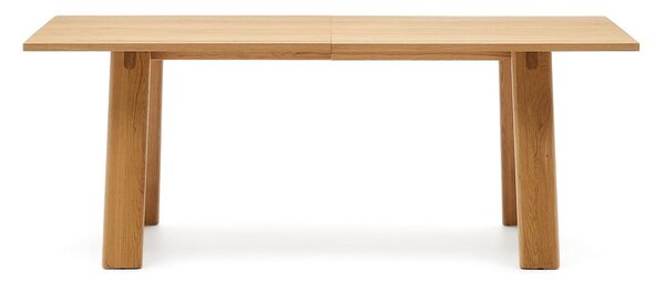 Rozkladací jedálenský stôl s prídavnou doskou s doskou v dubovom dekore 95x200 cm Arlen – Kave Home