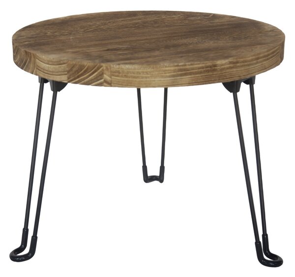 Odkladací stolík Paulownia svetlé drevo, pr. 45 cm