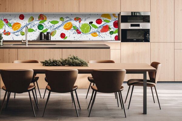 DIMEX | Dibond doska za kuchynskú linku | DBW-26060-001 Ovocie | 260 x 60 cm