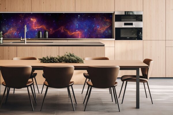 DIMEX | Dibond doska za kuchynskú linku | DBW-26060-236 Farebná galaxia | 260 x 60 cm