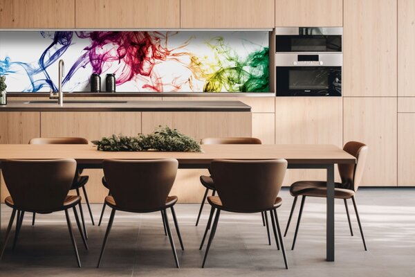 DIMEX | Dibond doska za kuchynskú linku | DBW-26060-287 Detail atramentu vo vode | 260 x 60 cm