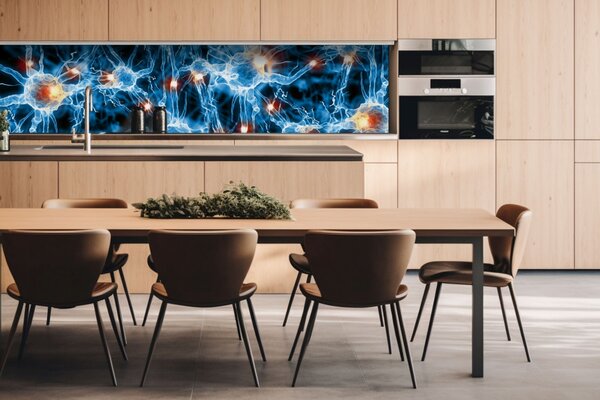 DIMEX | Dibond doska za kuchynskú linku | DBW-26060-238 Nervové synapsie | 260 x 60 cm