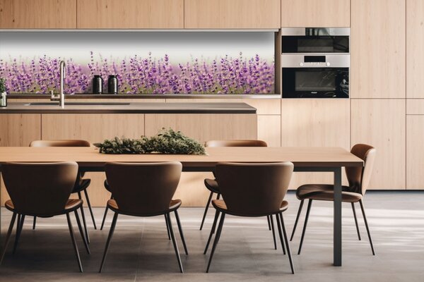 DIMEX | Dibond doska za kuchynskú linku | DBW-26060-125 Levanduľové pole | 260 x 60 cm
