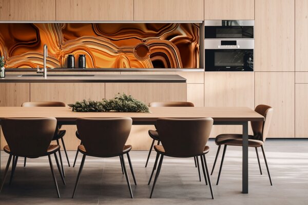 DIMEX | Dibond doska za kuchynskú linku | DBW-26060-102 Kvapalný chrómový bronz | 260 x 60 cm