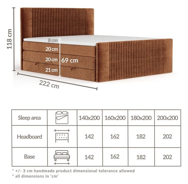 Tmavozelená boxspring posteľ s úložným priestorom 200x200 cm Bergamo – Maison de Rêve