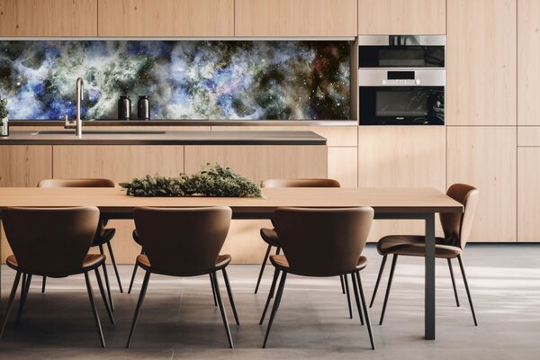 DIMEX | Dibond doska za kuchynskú linku | DBW-26060-239 Hlboký vesmír | 260 x 60 cm
