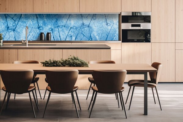 DIMEX | Dibond doska za kuchynskú linku | DBW-26060-127 Makro púpavy | 260 x 60 cm