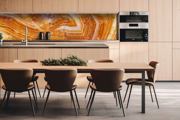 DIMEX | Dibond doska za kuchynskú linku | DBW-26060-066 Achát | 260 x 60 cm