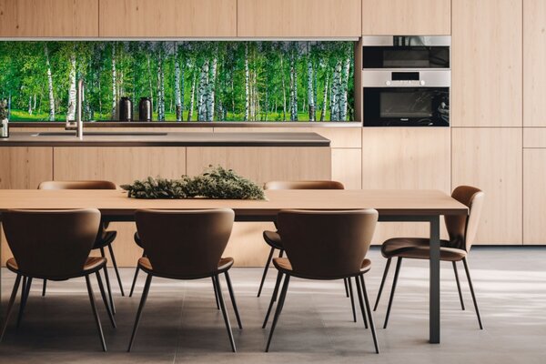 DIMEX | Dibond doska za kuchynskú linku | DBW-26060-044 Brezový háj | 260 x 60 cm