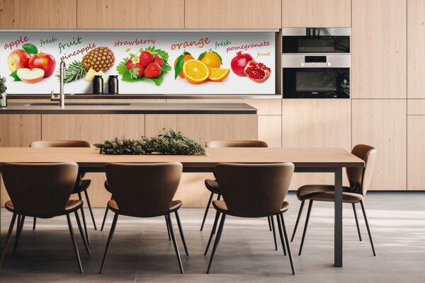 DIMEX | Dibond doska za kuchynskú linku | DBW-26060-022 Mix ovocie | 260 x 60 cm