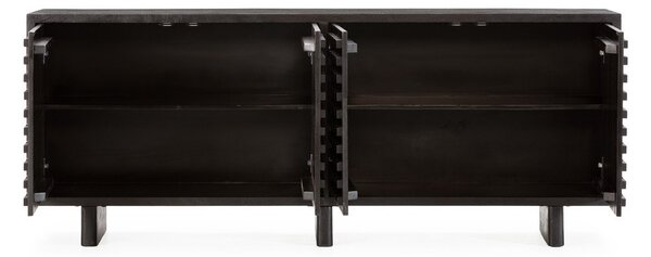 Čierna komoda z mangového dreva 200x80x40 cm Inaya – MOME