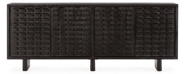 Čierna komoda z mangového dreva 200x80x40 cm Inaya – MOME