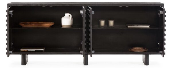 Čierna komoda z mangového dreva 200x80x40 cm Inaya – MOME
