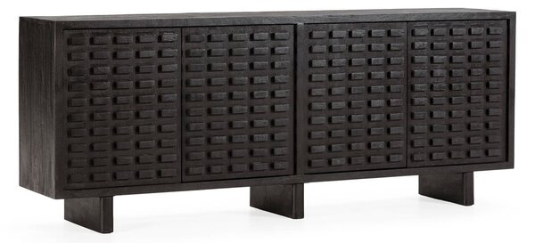 Čierna komoda z mangového dreva 200x80x40 cm Inaya – MOME