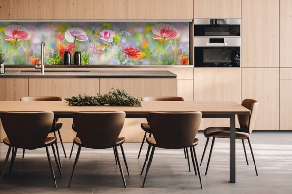 DIMEX | Dibond doska za kuchynskú linku | DBW-26060-199 Letná farebná lúka | 260 x 60 cm