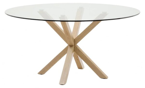 Okrúhly jedálenský stôl so sklenenou doskou ø 150 cm Argo – Kave Home