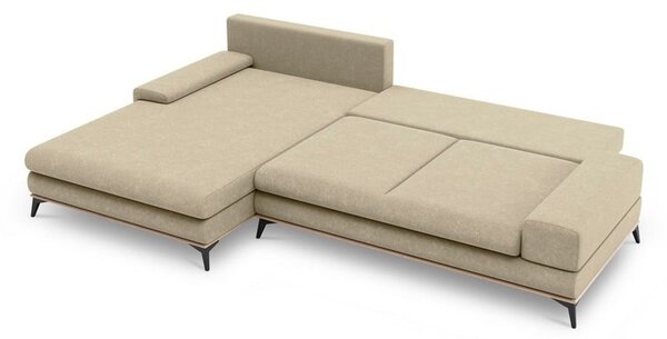 Béžová rozkladacia rohová pohovka Windsor & Co Sofas Planet, ľavý roh