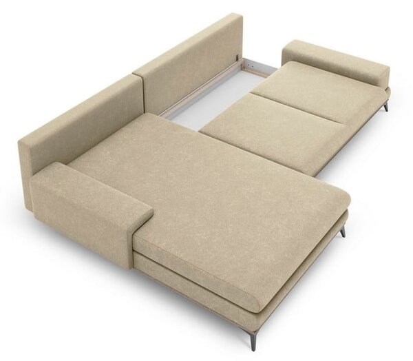 Béžová rozkladacia rohová pohovka Windsor & Co Sofas Planet, ľavý roh