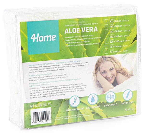 4Home Aloe Vera Nepriepustný chránič matraca s lemom, 90 x 200 cm