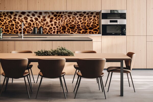 DIMEX | Dibond doska za kuchynskú linku | DBW-26060-069 Leopardia koža | 260 x 60 cm