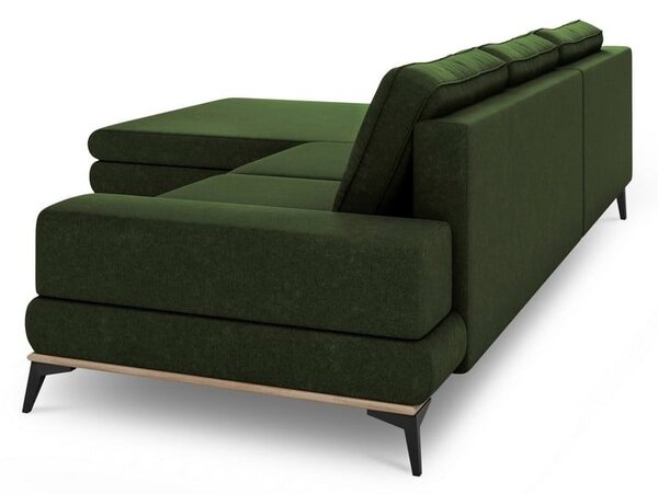 Tmavozelená rozkladacia rohová pohovka Windsor & Co Sofas Planet, ľavý roh