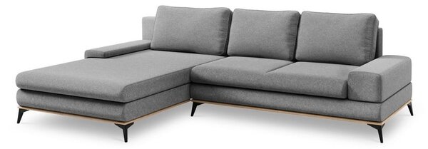 Sivá rozkladacia rohová pohovka Windsor & Co Sofas Planet, ľavý roh