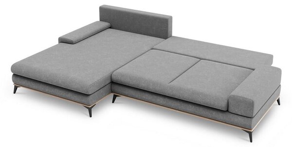 Sivá rozkladacia rohová pohovka Windsor & Co Sofas Planet, ľavý roh