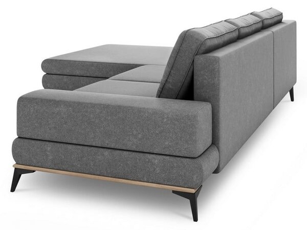 Sivá rozkladacia rohová pohovka Windsor & Co Sofas Planet, ľavý roh