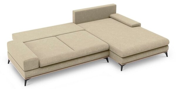 Béžová rozkladacia rohová pohovka Windsor & Co Sofas Planet, pravý roh