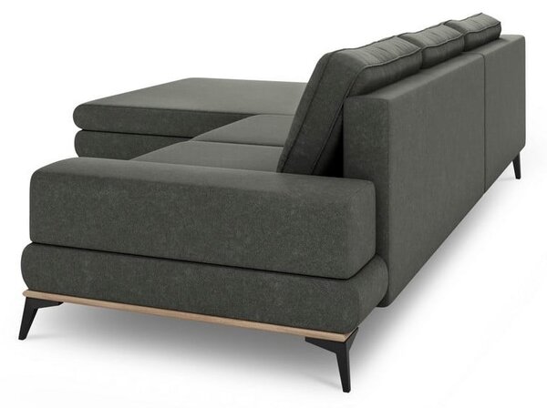 Tmavosivá rozkladacia rohová pohovka Windsor & Co Sofas Planet, ľavý roh