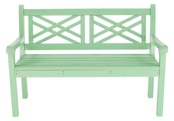 KONDELA Drevená záhradná lavička, neo mint, 124 cm, FABLA