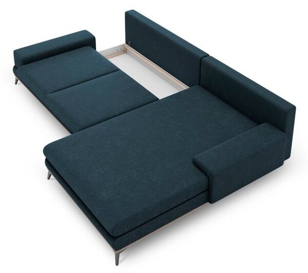Petrolejovomodrá rozkladacia rohová pohovka Windsor & Co Sofas Planet, pravý roh