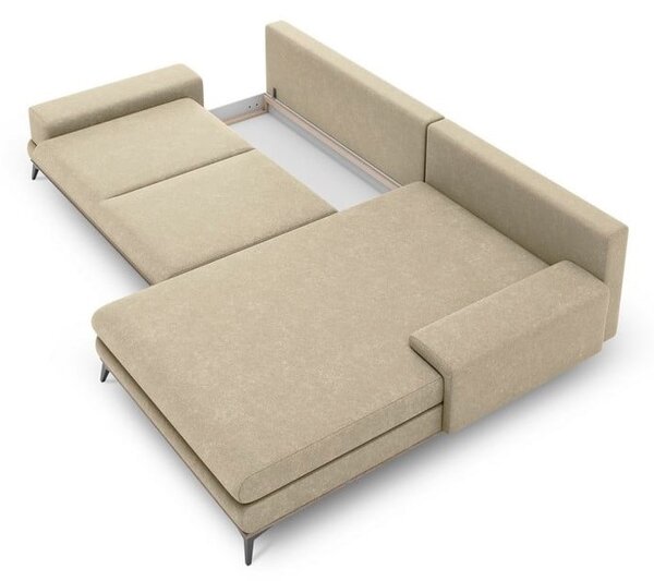 Béžová rozkladacia rohová pohovka Windsor & Co Sofas Planet, pravý roh