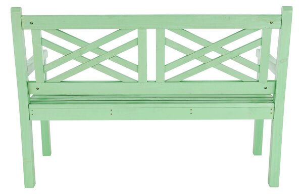 KONDELA Drevená záhradná lavička, neo mint, 124 cm, FABLA