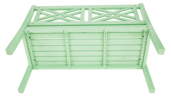 KONDELA Drevená záhradná lavička, neo mint, 124 cm, FABLA